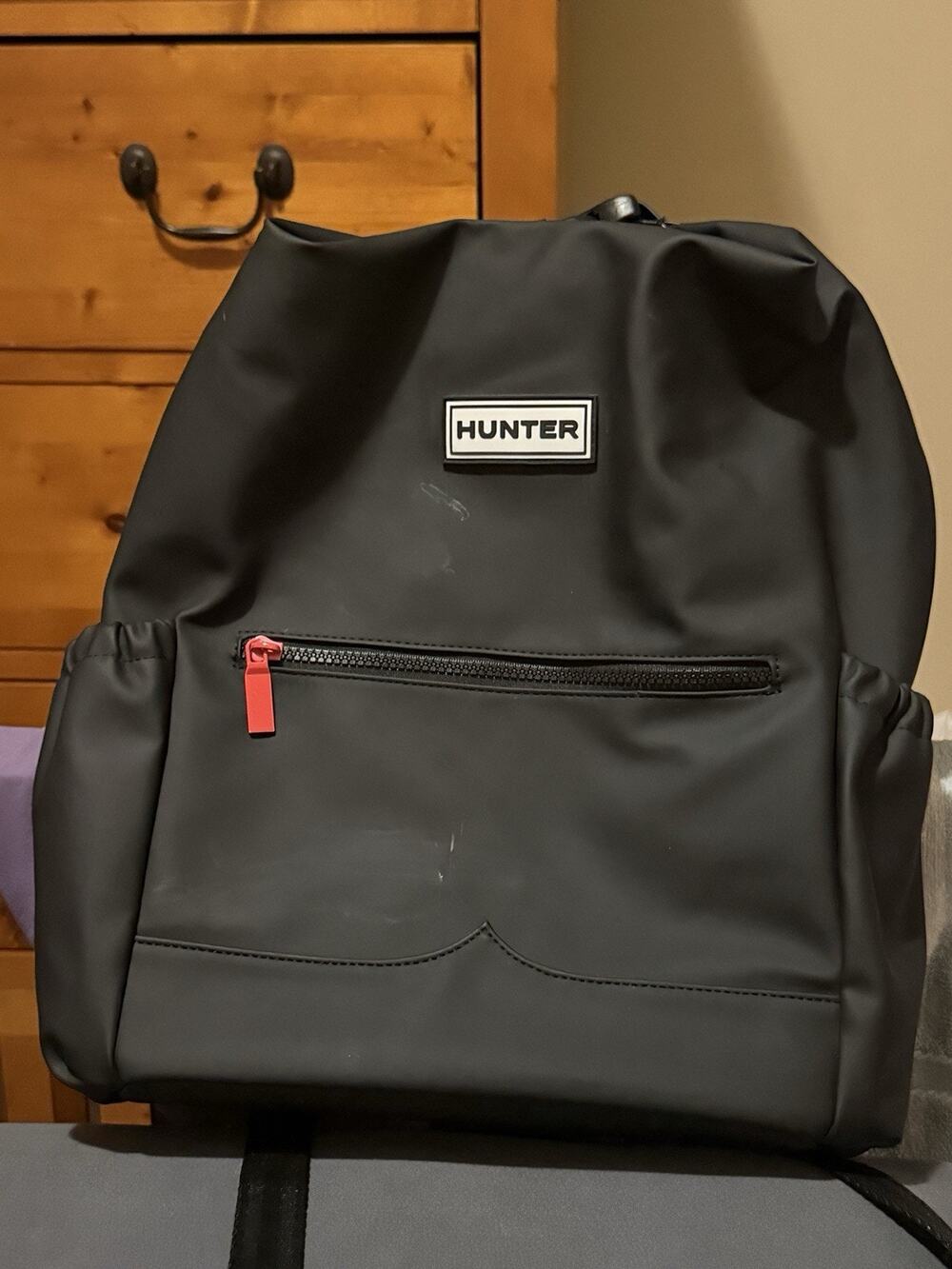 Hunter Top Clip Backpack Water-Resistant, Adjustable Shoulder Straps Black